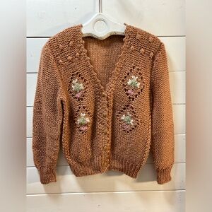 JEFF LAURENT – Embroidered Knit Cardigan (Size Estimated M)